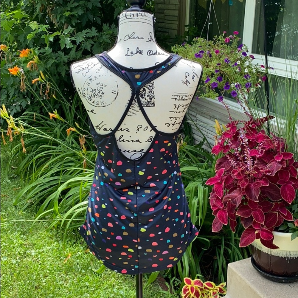 Athletic tank w/ strappy back - multicolor